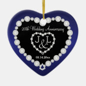 任意結婚の記念日 |サファイアブルー | DIY文字 セラミックオーナメント (正面)