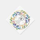 任意結婚の記念日(50)金ゴールドフレームベリー スタンダードカクテルナプキン (角)