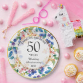 任意結婚の記念日(50)金ゴールドフレームベリー ペーパープレート (パーティー)