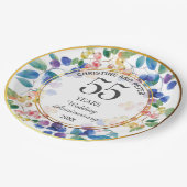 任意結婚の記念日(55)金ゴールドフレームベリー ペーパープレート (アングル)