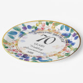 任意結婚の記念日(70)金ゴールドフレームベリー ペーパープレート (アングル)