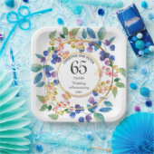 任意結婚の(65)記念日金ゴールドフレームベリー ペーパープレート (パーティー)