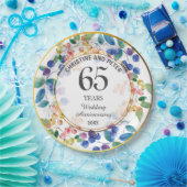 任意結婚の(65)記念日金ゴールドフレームベリー ペーパープレート (パーティー)