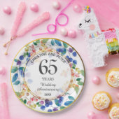 任意結婚の(65)記念日金ゴールドフレームベリー ペーパープレート (パーティー)