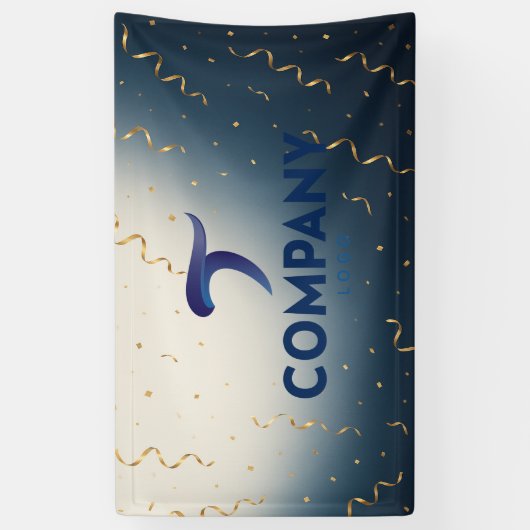 企業のお祝いカスタムバナーのロゴの追加 横断幕 (縦)