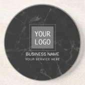 企業のでカスタムなロゴのモダンで暗い大理石 コースター (正面)