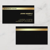企業のでモダンでスタイリッシュな専門の黒い金ゴールド 名刺 (正面/裏面)
