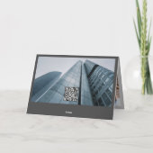 企業ので幸せな休日のロゴビジネス写真カード シーズンカード (裏面)