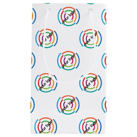 企業のなあなたのロゴのカスタムな会社ビジネスを加えて下さい スモールペーパーバッグ (正面)