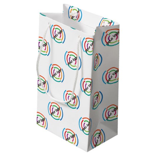 企業のなあなたのロゴのカスタムな会社ビジネスを加えて下さい スモールペーパーバッグ (裏面アングル)