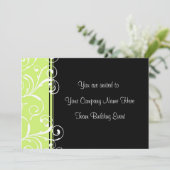 企業のなチーム建物のイベントの招待状の緑 招待状 (スタンド正面)