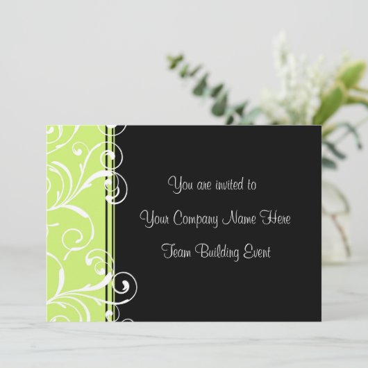企業のなチーム建物のイベントの招待状の緑 招待状 (スタンド正面)
