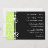 企業のなチーム建物のイベントの招待状の緑 招待状 (裏面)