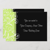 企業のなチーム建物のイベントの招待状の緑 招待状 (正面/裏面)