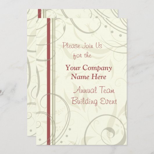 企業のなチーム建物のイベントの週末の招待状 招待状 (正面/裏面)