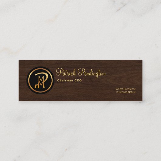 企業のなミニマリストの罰金の木製の穀物CEO スキニー名刺 (正面)