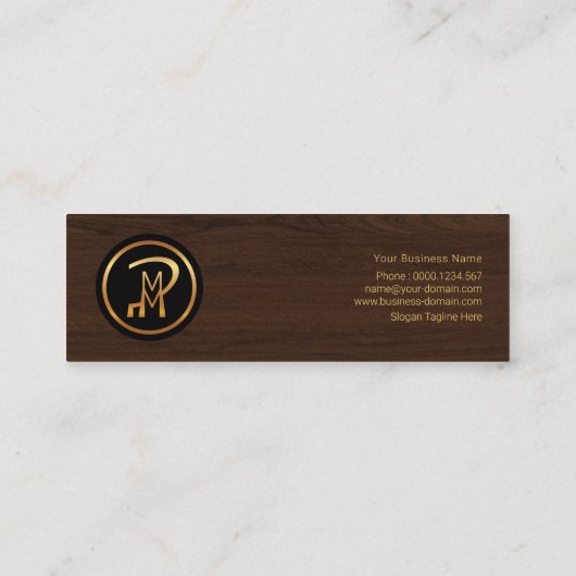 企業のなミニマリストの罰金の木製の穀物CEO スキニー名刺 (裏面)