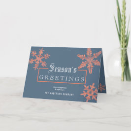 企業のなモダンで青い雪片のヴィンテージ木 シーズンカード