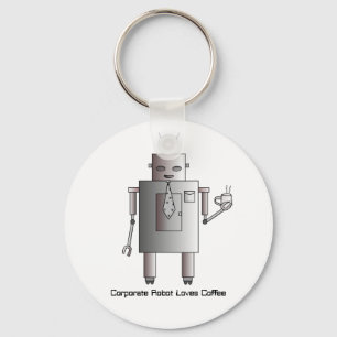 企業のなロボットはコーヒー、おもしろいなヴィンテージのレトロを愛し キーホルダー