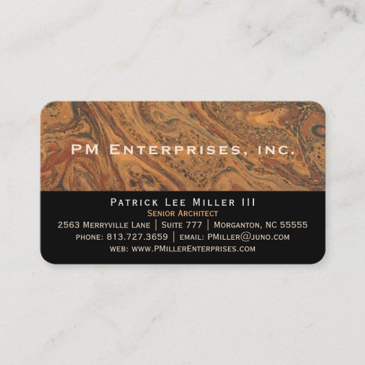 企業のな大理石の黒い名刺 名刺 (正面)