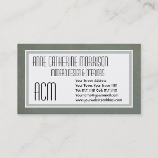 企業のな灰色の緑のイタリアンでグランジなヴィンテージの効果 名刺