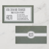 企業のな灰色の緑のイタリアンでグランジなヴィンテージの効果 名刺 (正面/裏面)