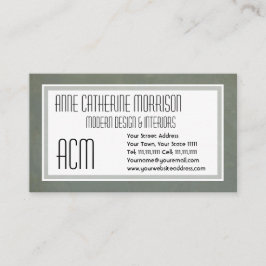 企業のな灰色の緑のイタリアンでグランジなヴィンテージの効果 名刺
