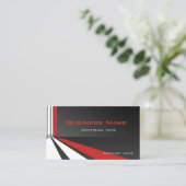 企業のな灰色の赤く及び白い名刺 名刺 (スタンド正面)