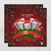 企業のな秘密のサンタのクリスマスのディナー・パーティ 招待状 (正面/裏面)