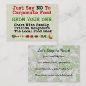 企業のな食糧無し 名刺 (正面/裏面)