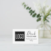 企業のな飲み物のバウチァ|の会社のロゴの広告宣伝 名刺 (スタンド正面)