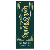 企業のアールデコラブ&感謝してい金ゴールドグリーンギャツビー ワインギフトバッグ (裏面)