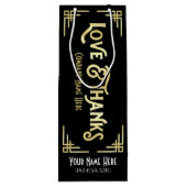 企業のアールデコラブ&感謝してい金ゴールドブラック・ギャツビー ワインギフトバッグ (裏面)