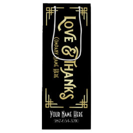 企業のアールデコラブ&感謝してい金ゴールドブラック・ギャツビー ワインギフトバッグ