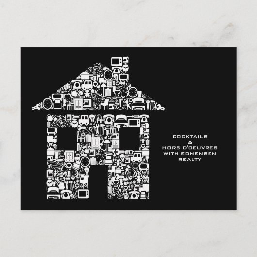 企業のイベントカクテルパーティーDIY招待状 インビテーションポストカード (正面)