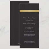 企業のイベントリボン招待状(金ゴールド) 招待状 (正面/裏面)