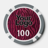 企業のイベントロゴグリッターアニマルプリント ポーカーチップ (裏面)