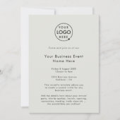 企業のイベント |グレーモダンミニマリストロゴ 招待状 (正面)