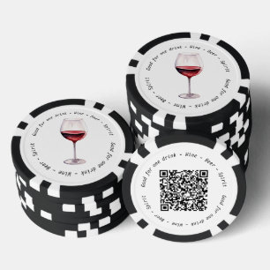 企業のイベントQRコード赤ワイン飲料伝票 ポーカーチップ