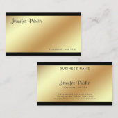 企業のエレガントモダン黒と金ゴールドプレーン 名刺