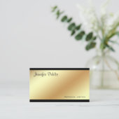 企業のエレガントモダン黒と金ゴールドプレーン 名刺