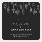 企業のエレガント白黒 スクエアシール (正面)