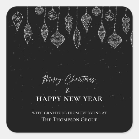 企業のエレガント白黒 スクエアシール (正面)