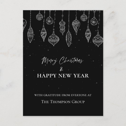 企業のエレガント白黒 ポストカード (正面)