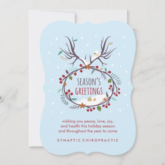 企業のカイロプラクティックフラットクリスマスホリデーカード シーズンカード (正面)