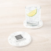 企業のカスタムモダンロゴ白大理石 コースター (側面)