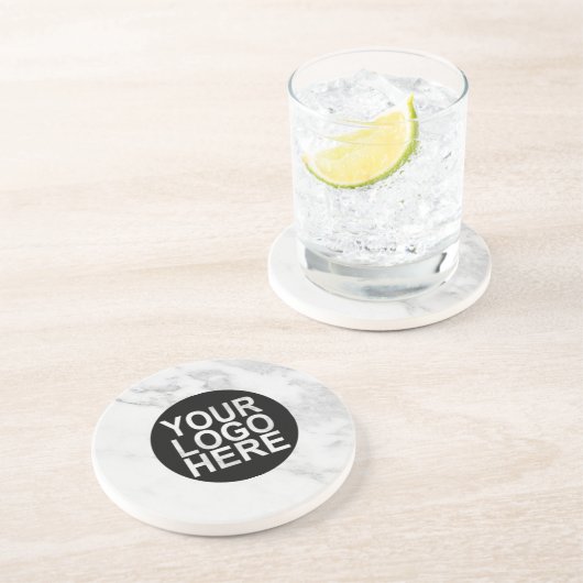 企業のカスタムロモダンゴ白/グレー大理石 コースター (側面)