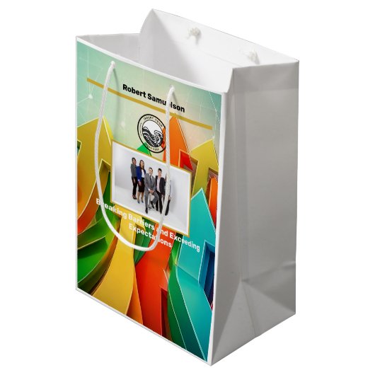 企業のギフト抱き枕 ミディアムペーパーバッグ (正面アングル)