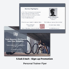 企業のクライアントとフィットネスパーソナルトレーナー チラシ