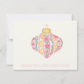 企業のクリスマスのフェミニン飾り ノートカード (正面)